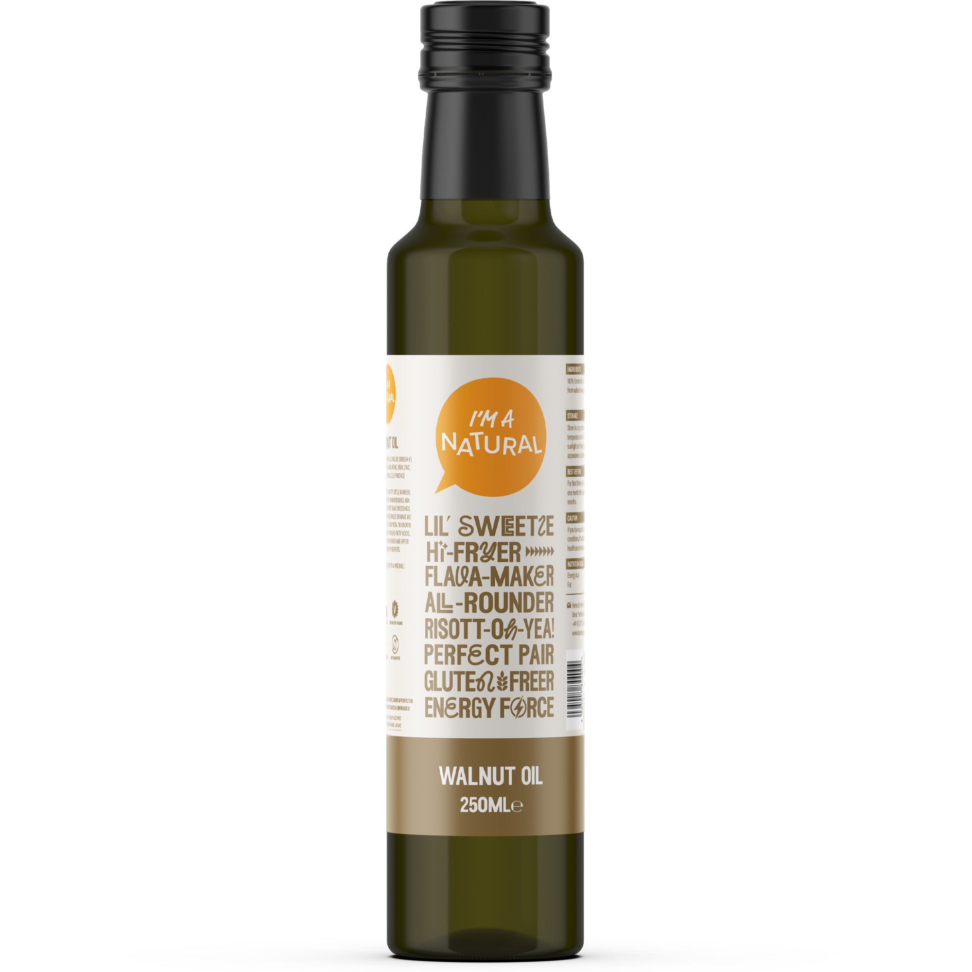 Cold Pressed Walnut Oil 250ml glass bottle by I'm A Natural